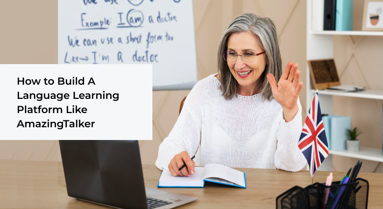 Online language learning app with tutor and student